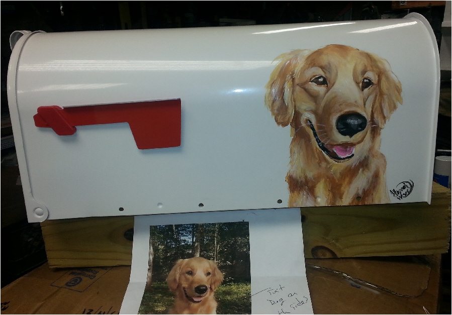 Pet portrait mailboxes